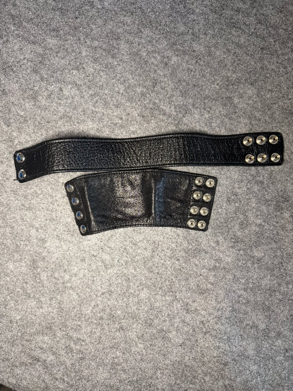 Leatherwerks Fort Lauderdale Leather Arm Cuff and Wrist Cuff Set Black